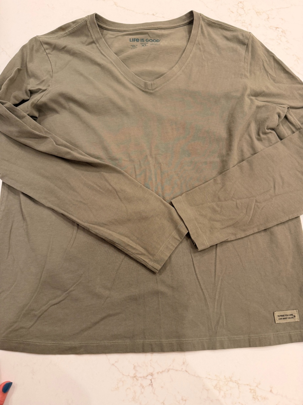 Life Is Good Long Sleeve Crusher Tee – Sage Green – Women’s XL